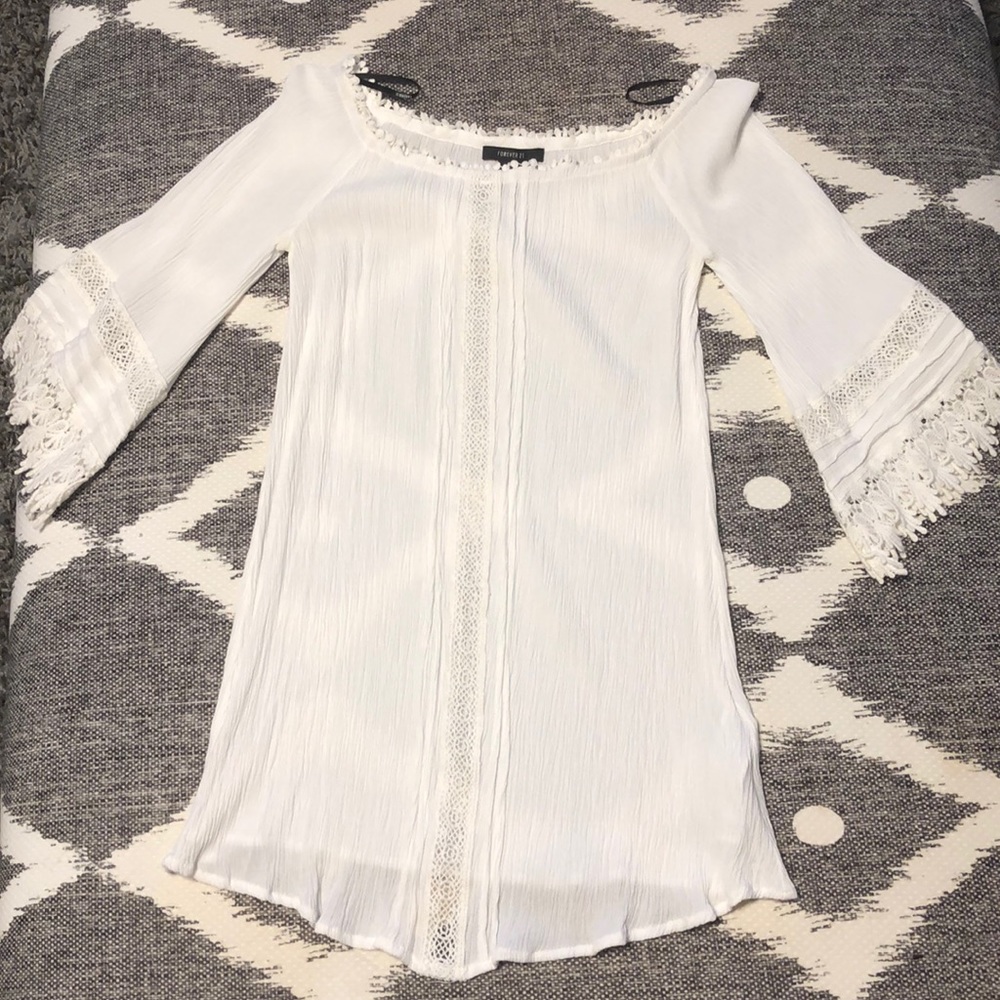 Forever 21 flowy white dress